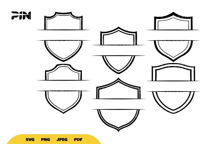 Shield Split Borders SVG Bundle - CraftNest - Digital Crafting and Art