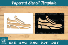 Shoes Papercut Stencil SVG Bundle - CraftNest - Digital Crafting and Art