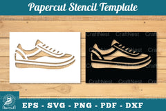 Shoes Papercut Stencil SVG Bundle - CraftNest - Digital Crafting and Art
