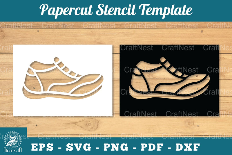 Papercut Stencil Shoes SVG Bundle - CraftNest - Digital Crafting and Art