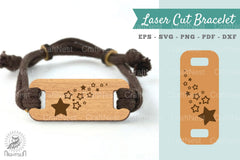 Shooting Star Laser Cut Bracelet SVG Design Bundle - CraftNest - Digital Crafting and Art
