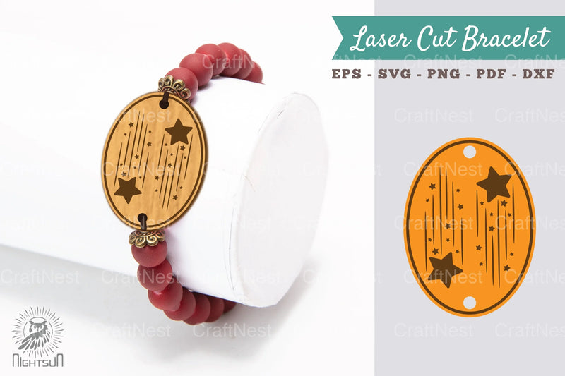 Shooting Star Laser Cut Bracelet SVG Design Bundle - CraftNest - Digital Crafting and Art