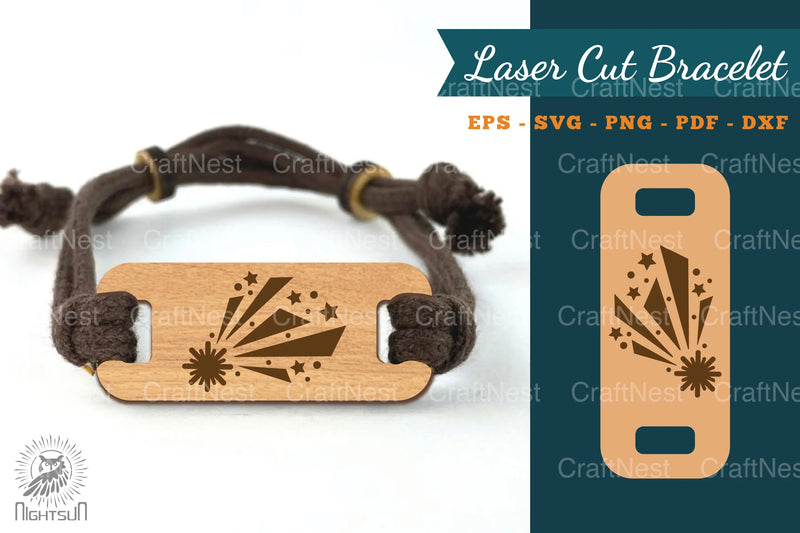 Shooting Stars Laser Cut Bracelet Design - CraftNest - Digital Crafting and Art