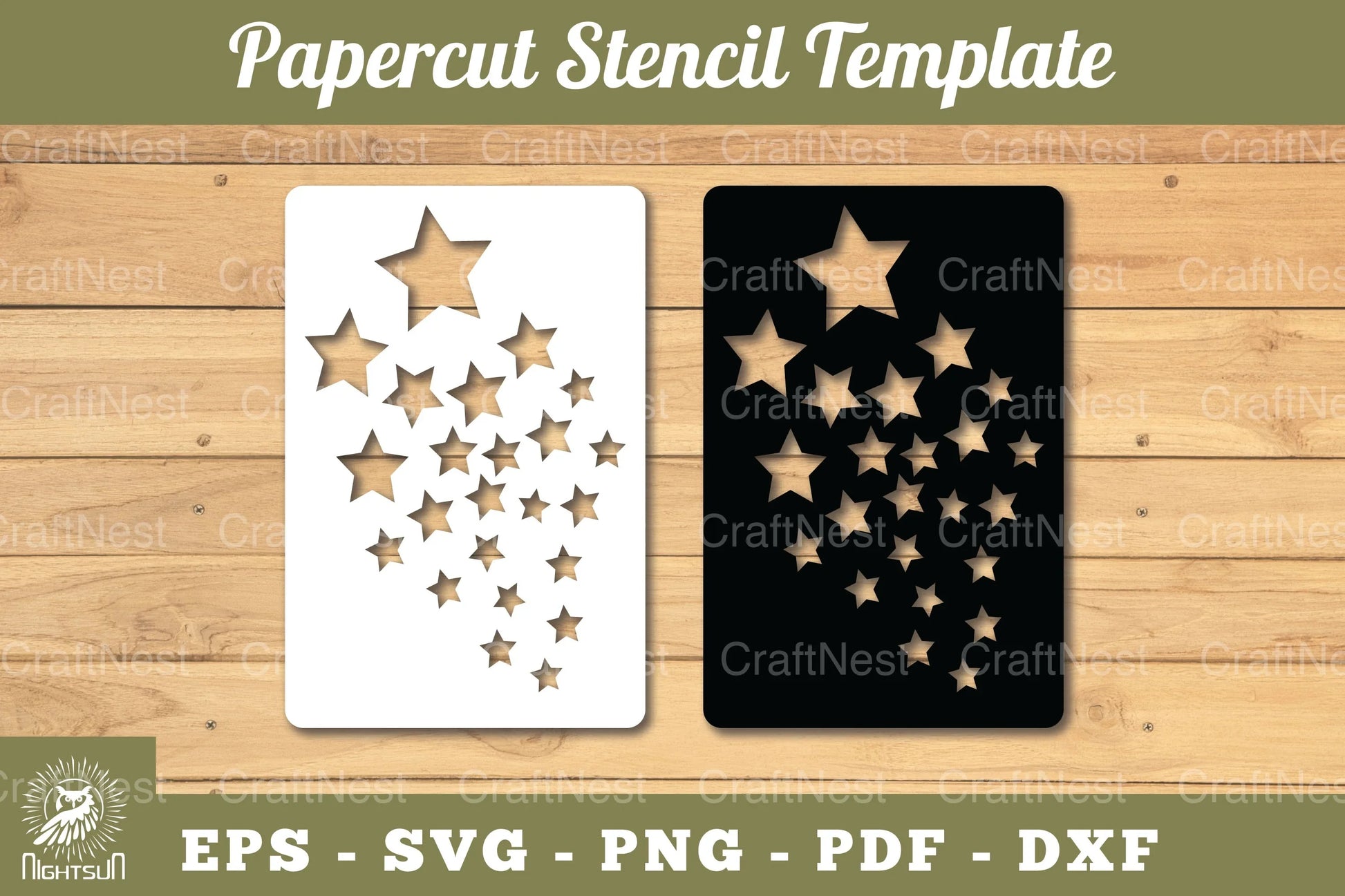 Shooting Stars Paper Cut Stencil Clipart Bundle - CraftNest - Digital Crafting and Art
