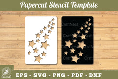 Shooting Stars Paper Cut Stencil Clipart Bundle - CraftNest - Digital Crafting and Art