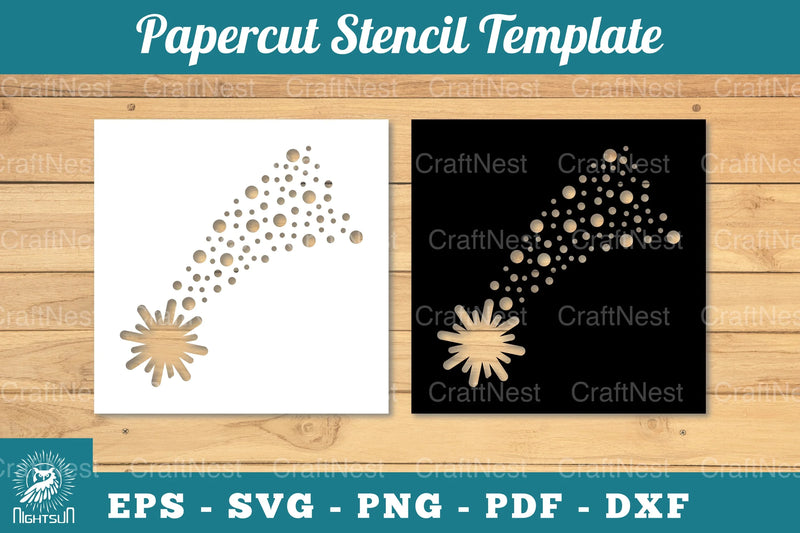 Shooting Stars Papercut Stencil Clipart Bundle - CraftNest - Digital Crafting and Art
