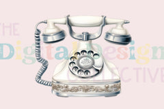 Vintage Silver & White Floral Phone Design Clipart Bundle - CraftNest - Digital Crafting and Art
