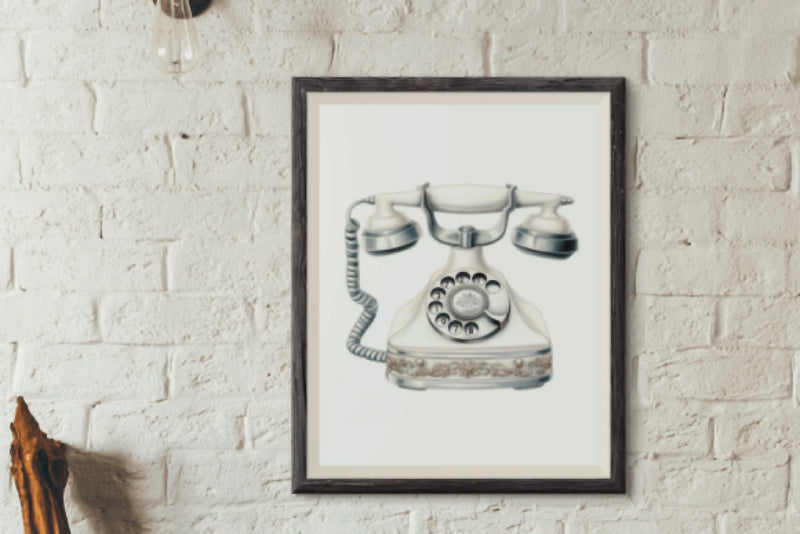 Vintage Silver & White Floral Phone Design Clipart Bundle - CraftNest - Digital Crafting and Art