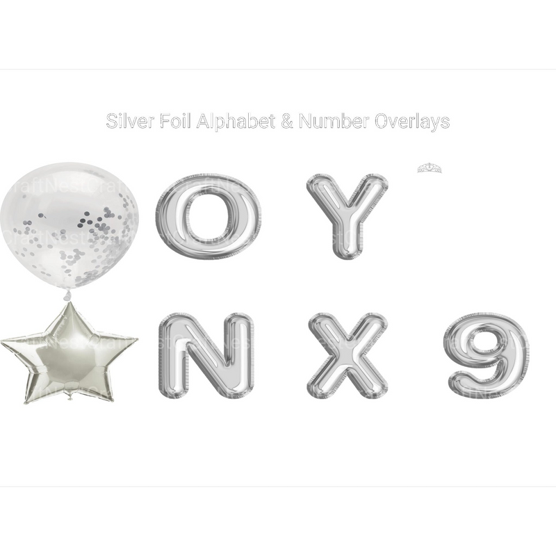 Silver Foil Alphabet Overlays Clipart - CraftNest - Digital Crafting and Art