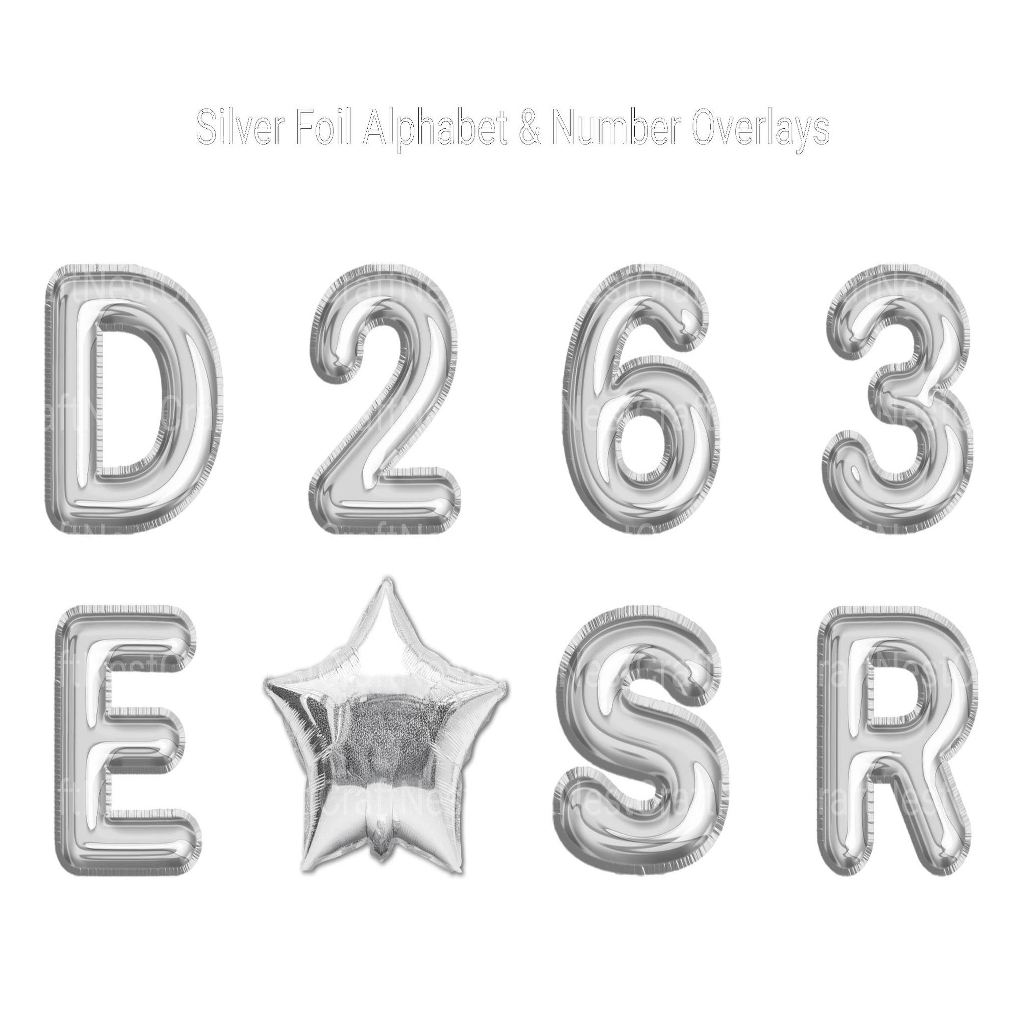 Silver Foil Alphabet Overlays Clipart - CraftNest - Digital Crafting and Art