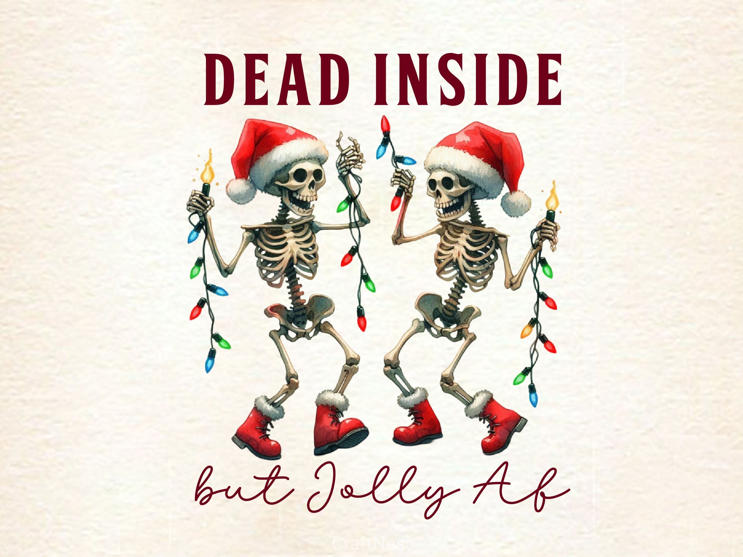 Dead Inside But Jolly AF Christmas Tree Clipart Bundle 2 - CraftNest - Digital Crafting and Art