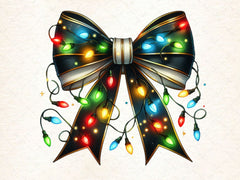 Coquette Christmas Bow Lights Bow Clipart Bundle 4 - CraftNest - Digital Crafting and Art