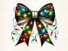 Coquette Christmas Bow Lights Bow Clipart Bundle 4