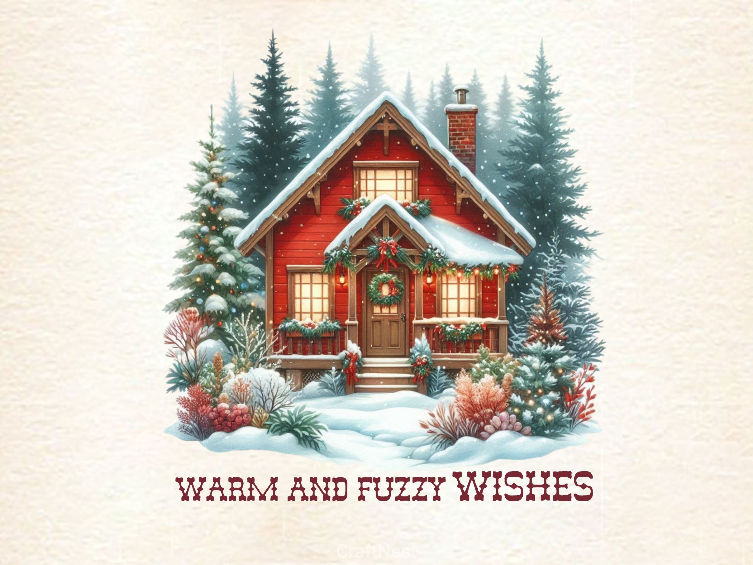 Warm And Fuzzy Wishes Merry Christmas Clipart Bundle 2 - CraftNest - Digital Crafting and Art
