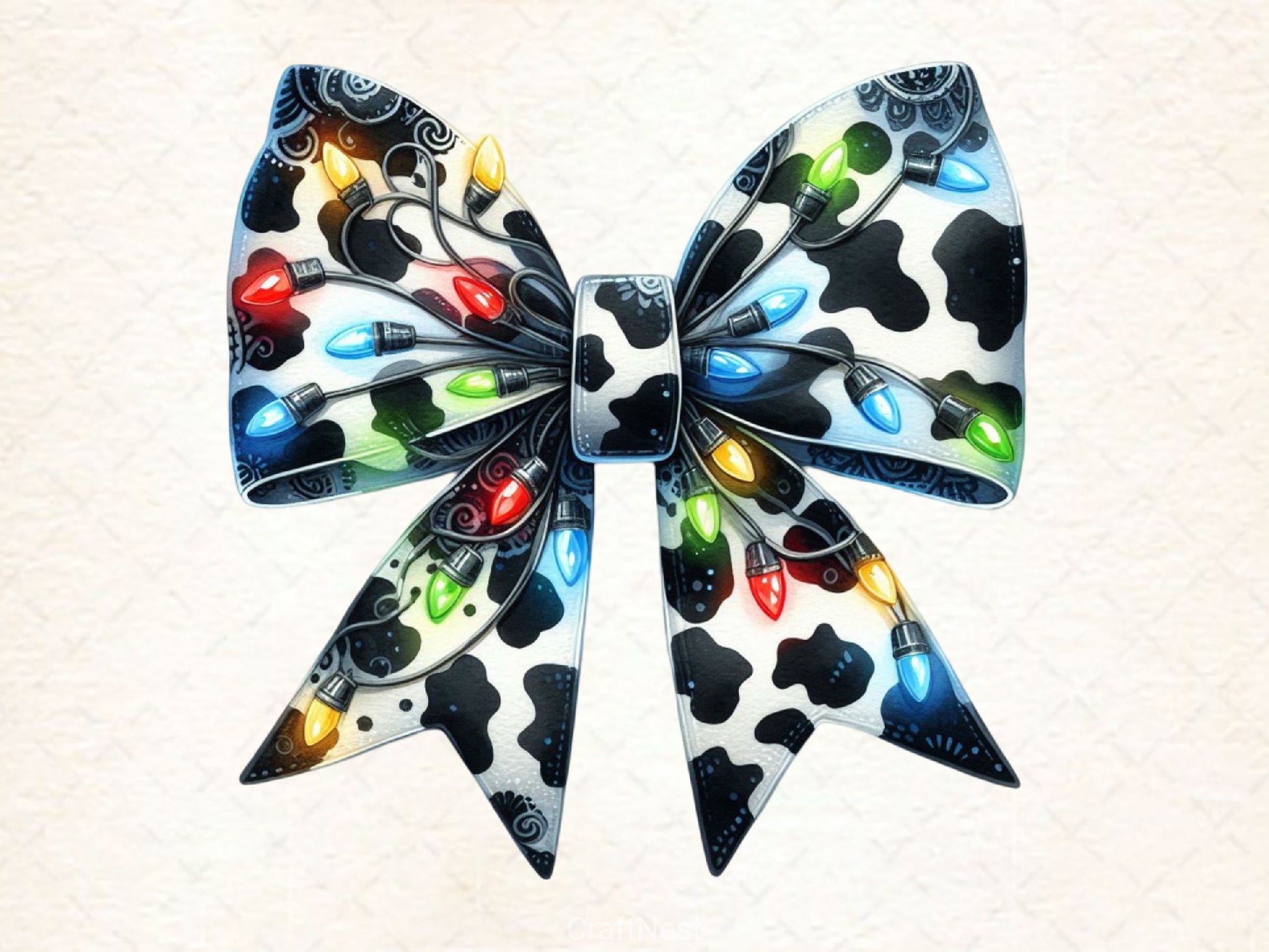 Coquette Christmas Bow Lights Bow Clipart Bundle 6 - CraftNest - Digital Crafting and Art