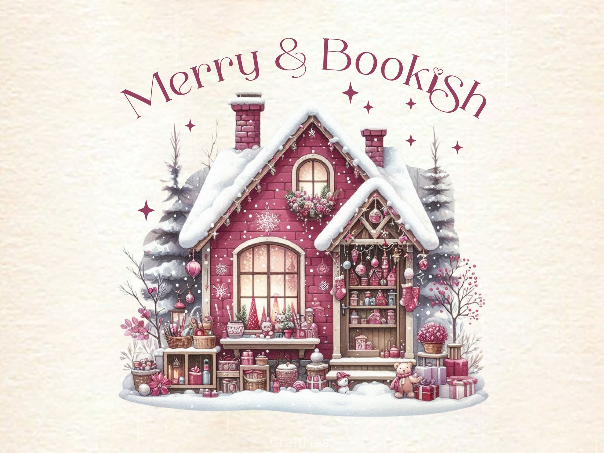 Merry & Bookish Merry Christmas Clipart Bundle - CraftNest - Digital Crafting and Art