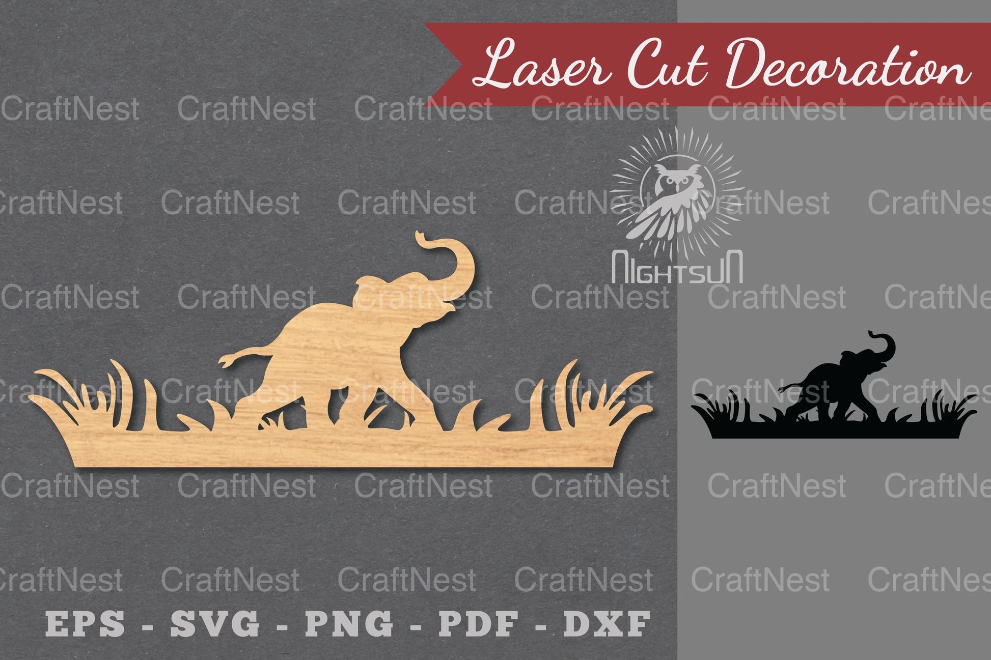 Single Elephant Laser Cut Decoration Clipart Bundle - CraftNest - Digital Crafting and Art