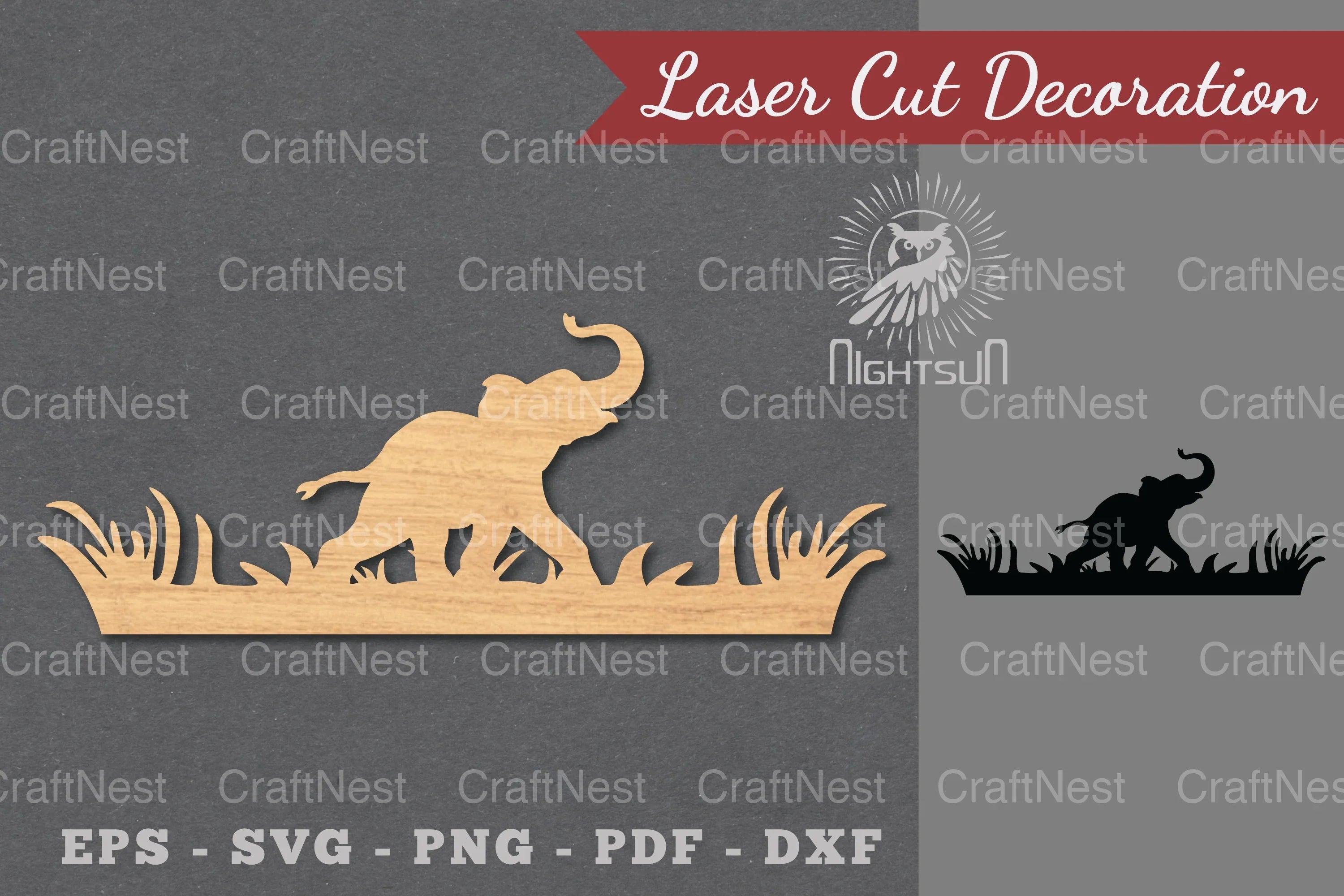 Single Elephant Laser Cut Decoration Clipart Bundle - CraftNest - Digital Crafting and Art