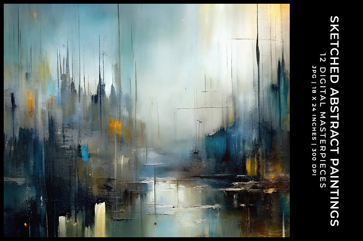 Sketched Abstract Paintings - Wall Art