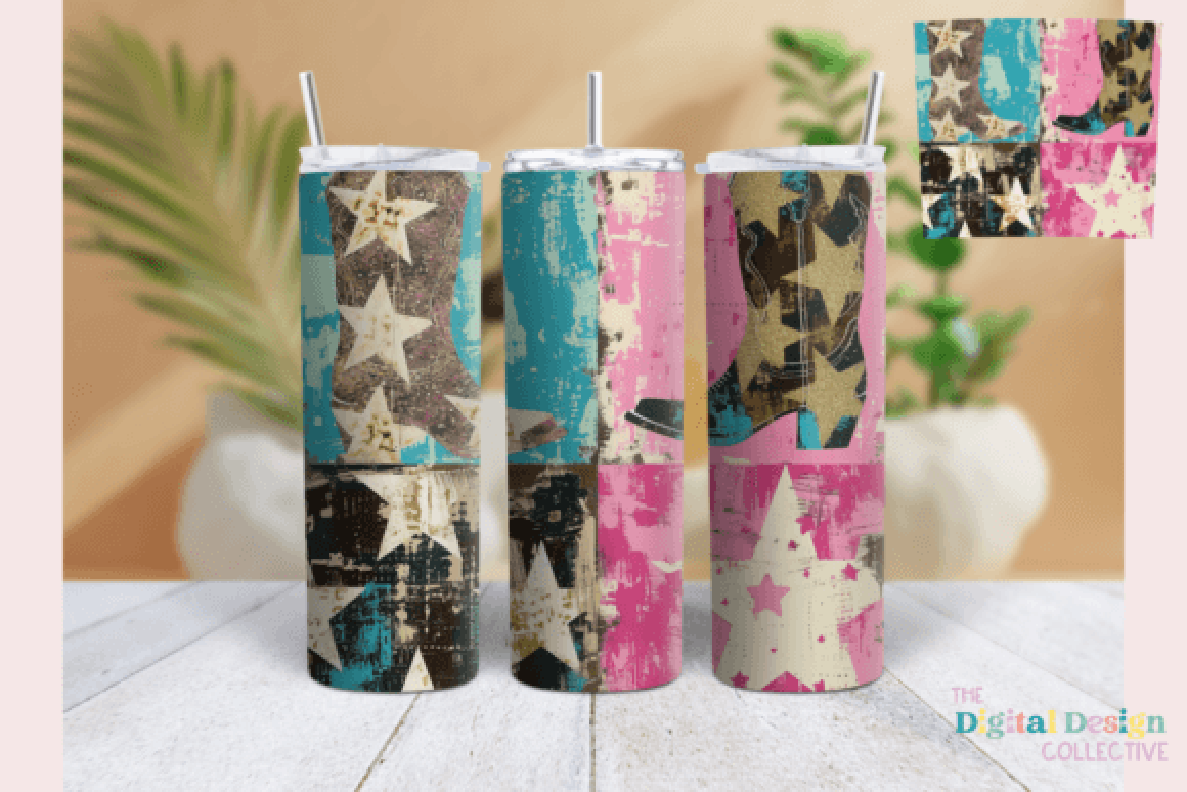 Western Distressed Skinny Tumbler Design Bundle