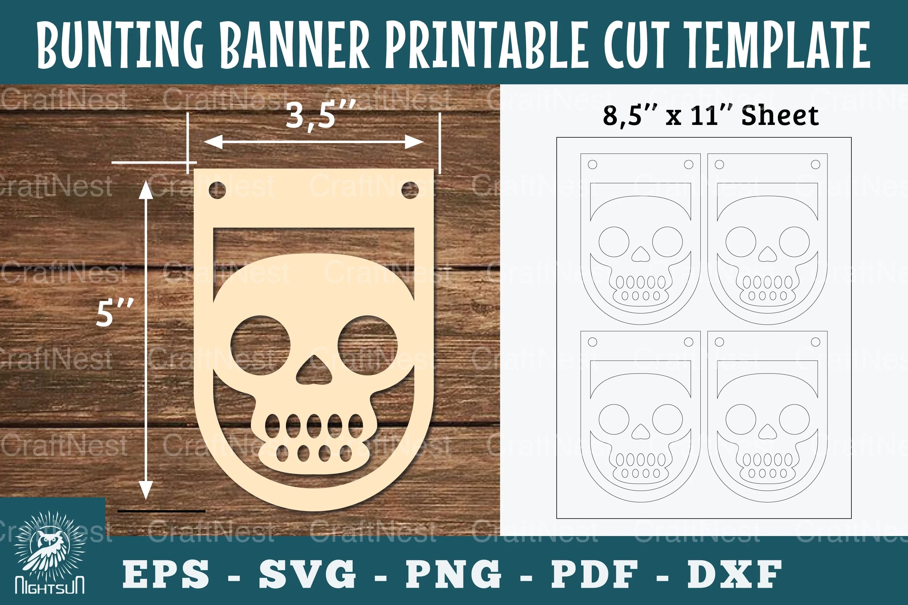 Skeleton Bunting Banner Printable - Clipart Bundle - CraftNest - Digital Crafting and Art