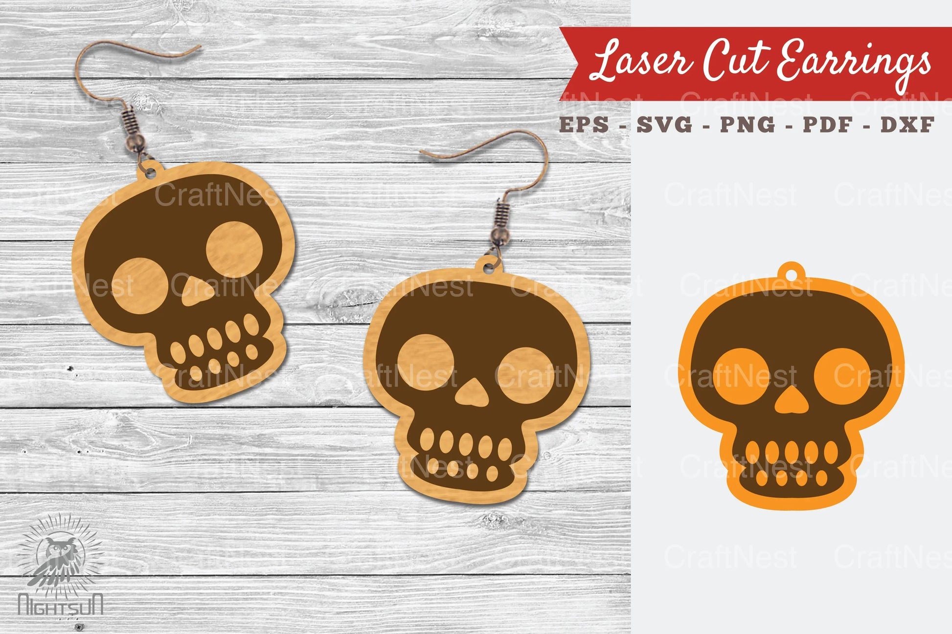Skeleton Laser Cut Earrings SVG Bundle - CraftNest - Digital Crafting and Art