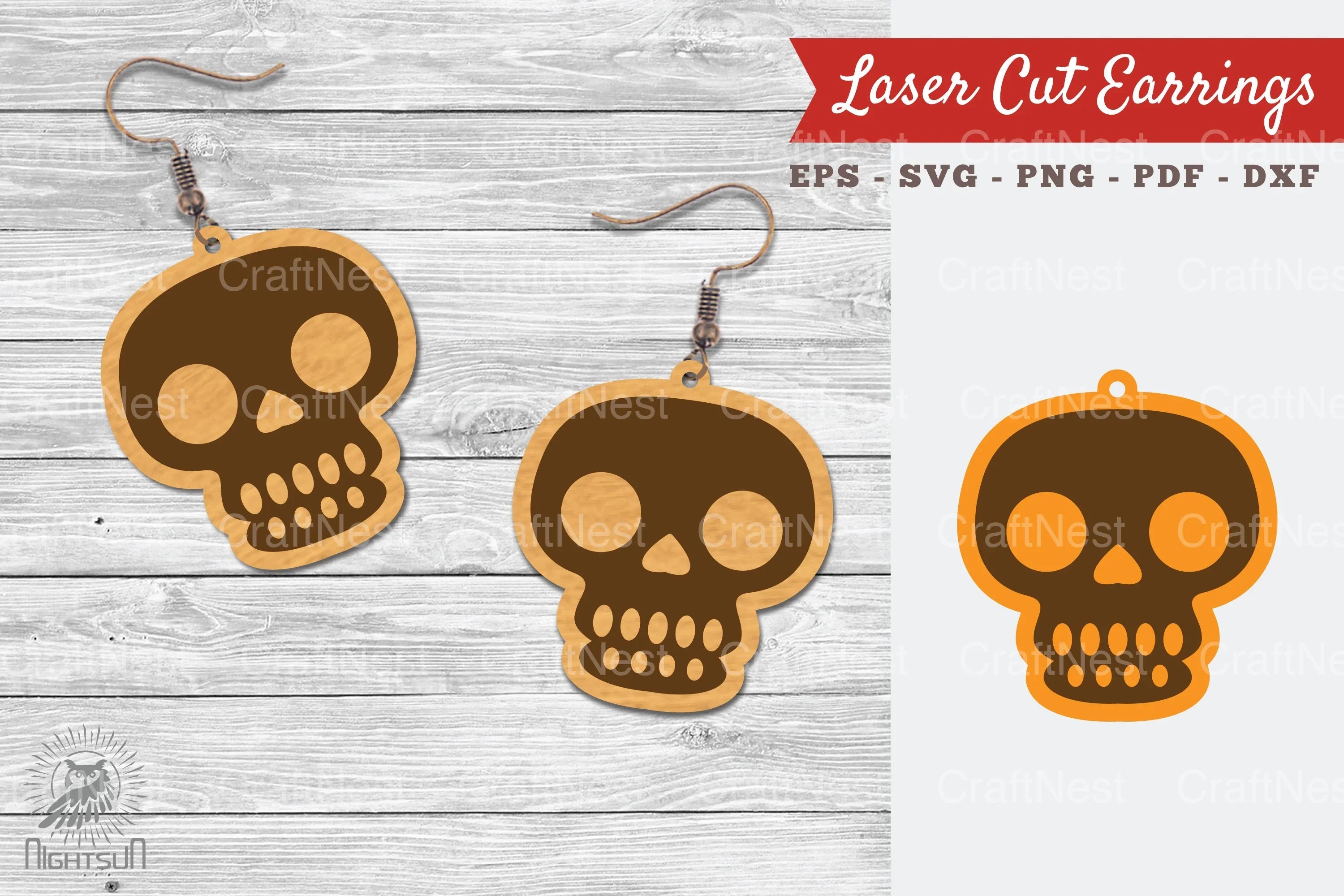 Skeleton Laser Cut Earrings SVG Bundle - CraftNest - Digital Crafting and Art