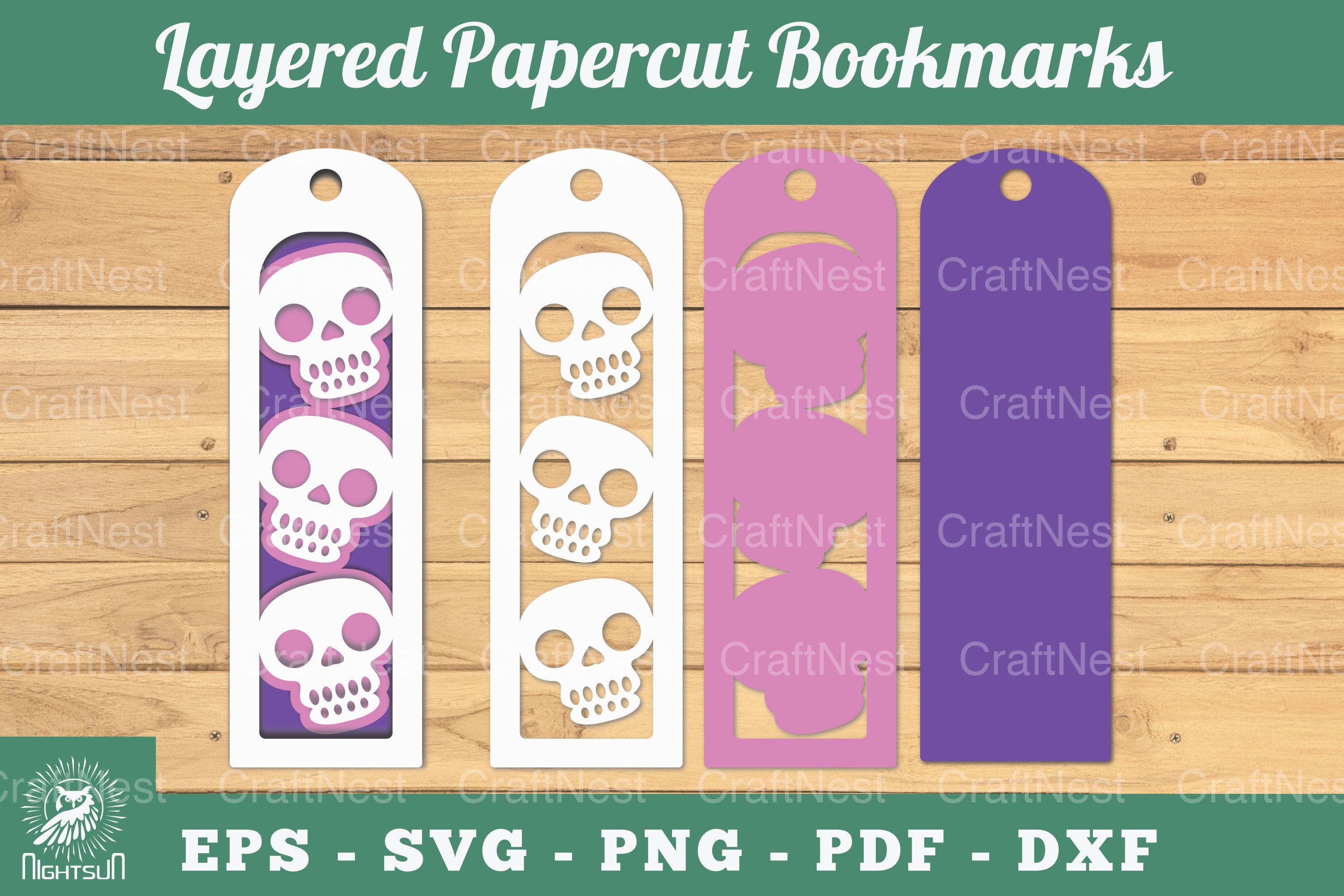 Skeleton Layered Papercut Bookmarks Clipart Bundle - CraftNest - Digital Crafting and Art
