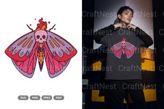 Colorful Skull Moth Beauty Clipart Bundle - CraftNest - Digital Crafting and Art