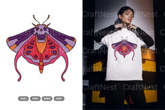 Skull Moth Colorful Beauty Clipart Bundle - CraftNest - Digital Crafting and Art