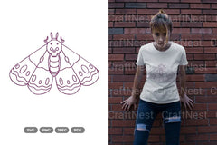 Skull Moth Hand Drawn Doodle Clipart Bundle - CraftNest - Digital Crafting and Art