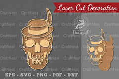 Skull with Accessories Laser Cut Decoration Clipart Bundle - CraftNest - Digital Crafting and Art