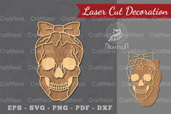 Skull with Accessories Laser Cut Decoration Bundle - CraftNest - Digital Crafting and Art