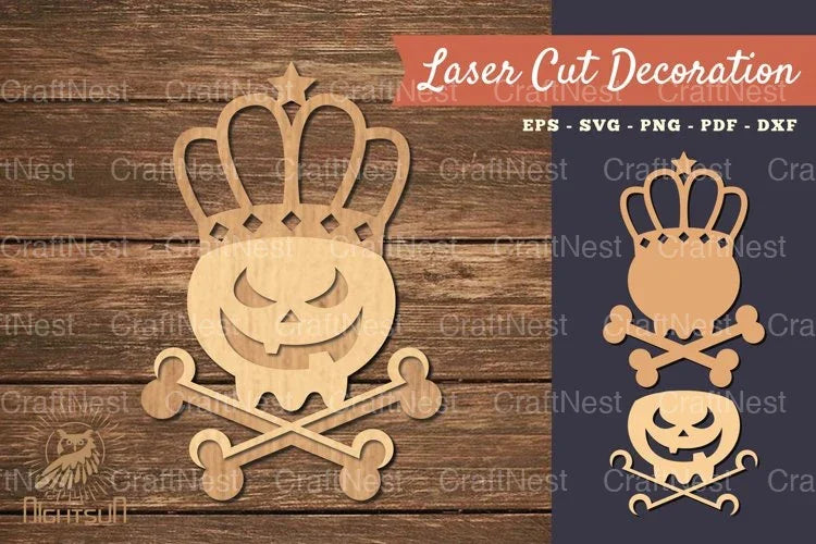 Skull with Crown Lasercut Decoration Clipart Bundle - CraftNest - Digital Crafting and Art