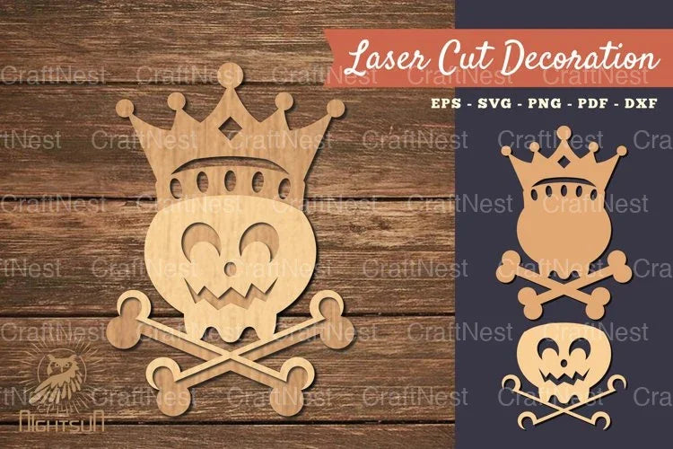 Skull with Crown Lasercut Decoration Clipart Bundle - CraftNest - Digital Crafting and Art