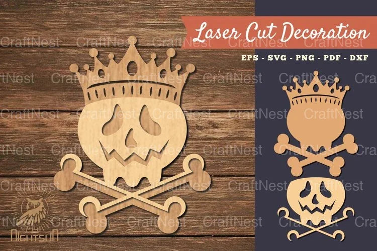 Skull with Crown Lasercut Decoration Clipart Bundle - CraftNest - Digital Crafting and Art