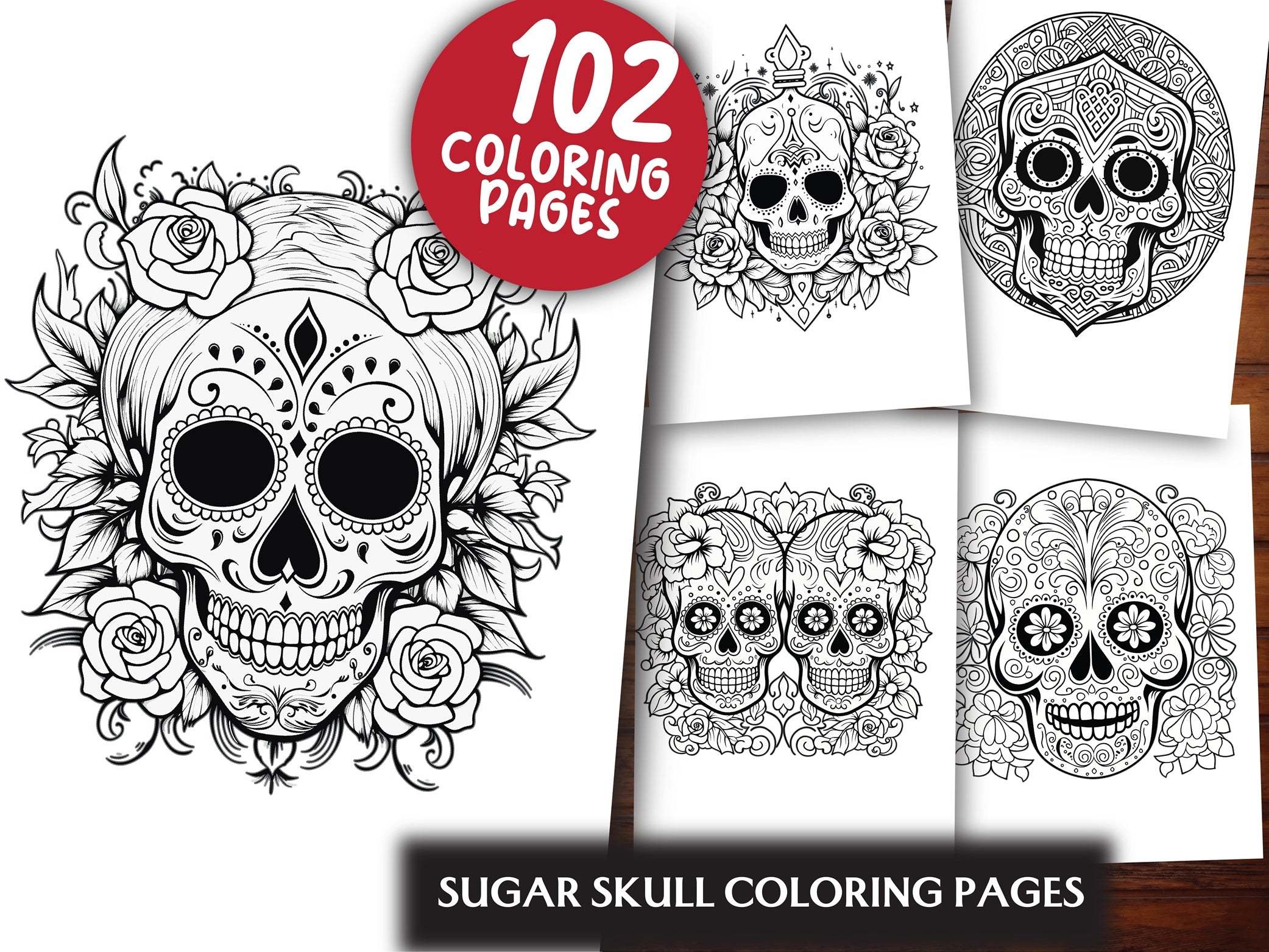Sugar Skull Coloring Pages - CraftNest - Digital Crafting and Art