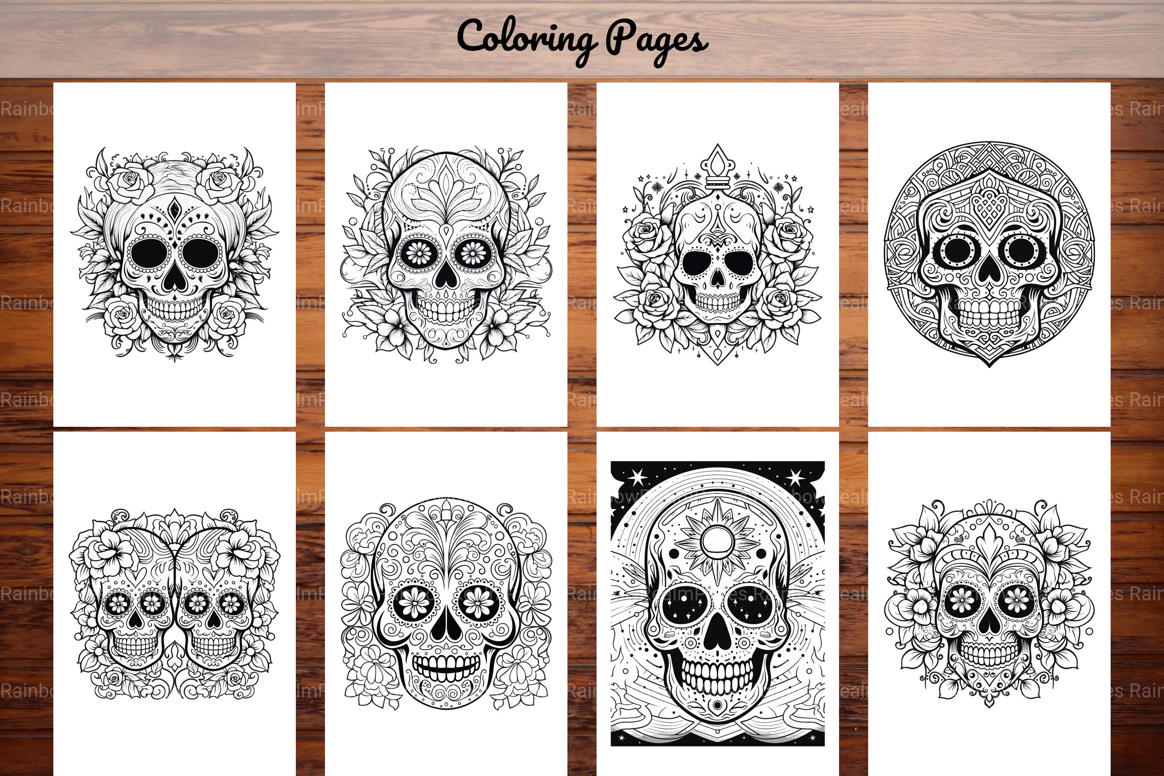 Sugar Skull Coloring Pages - CraftNest - Digital Crafting and Art