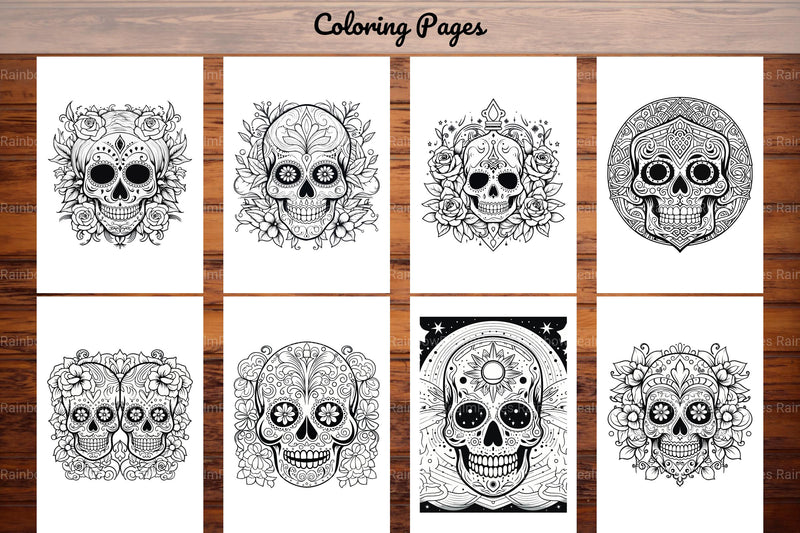 Sugar Skull Coloring Pages - CraftNest - Digital Crafting and Art