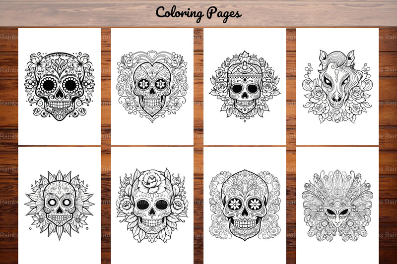 Sugar Skull Coloring Pages - CraftNest - Digital Crafting and Art