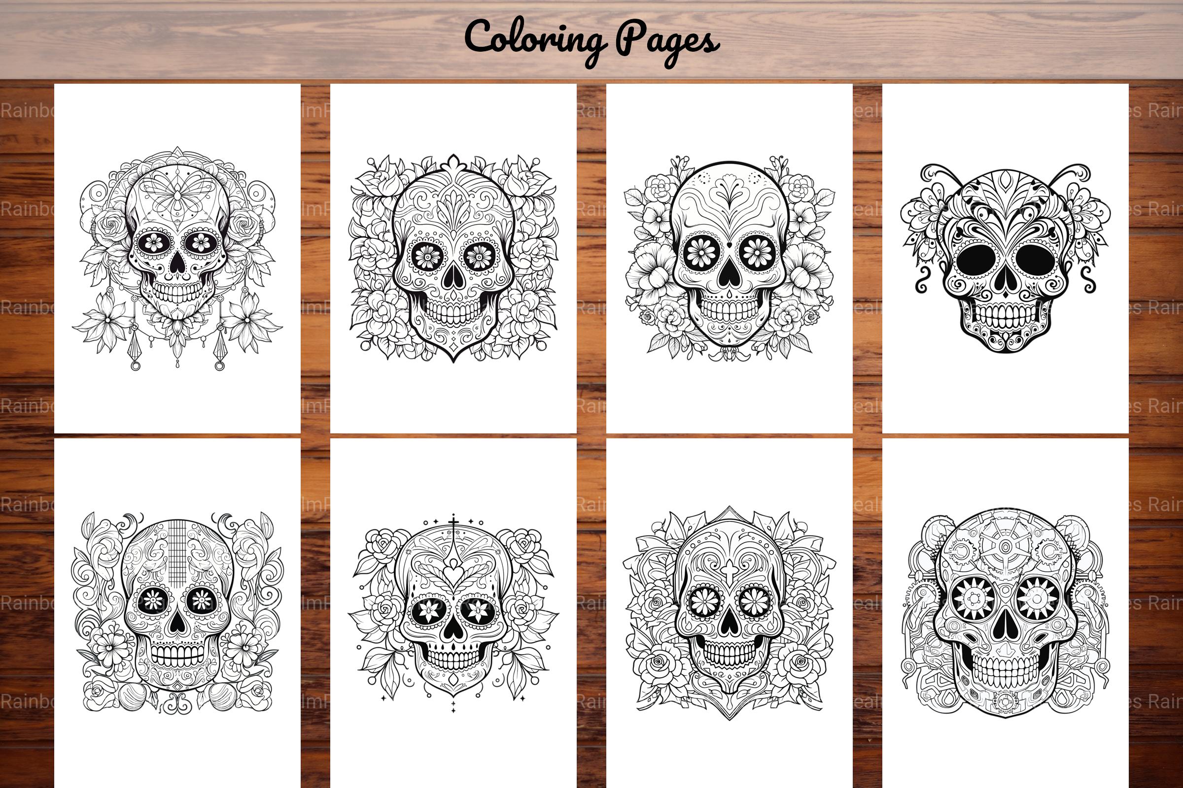 Sugar Skull Coloring Pages - CraftNest - Digital Crafting and Art