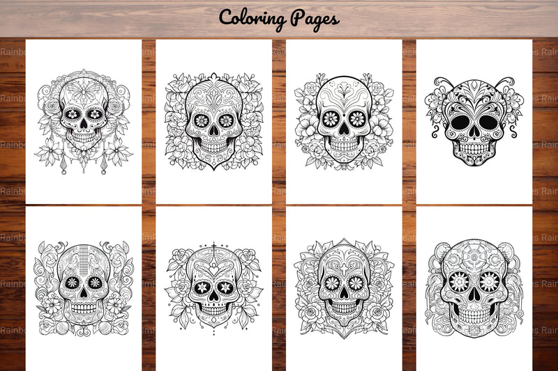 Sugar Skull Coloring Pages - CraftNest - Digital Crafting and Art