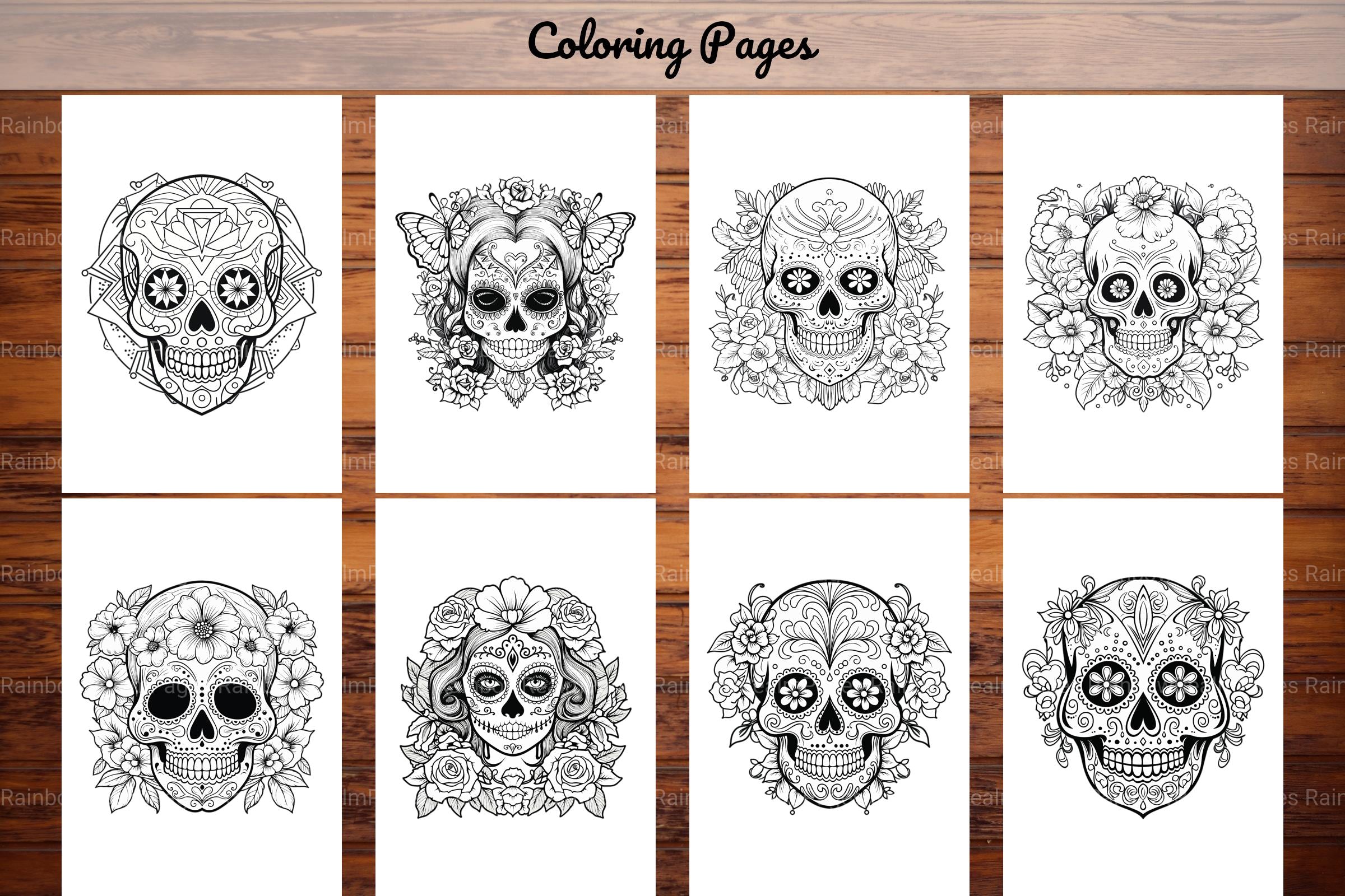 Sugar Skull Coloring Pages - CraftNest - Digital Crafting and Art