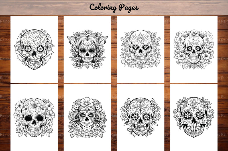 Sugar Skull Coloring Pages - CraftNest - Digital Crafting and Art
