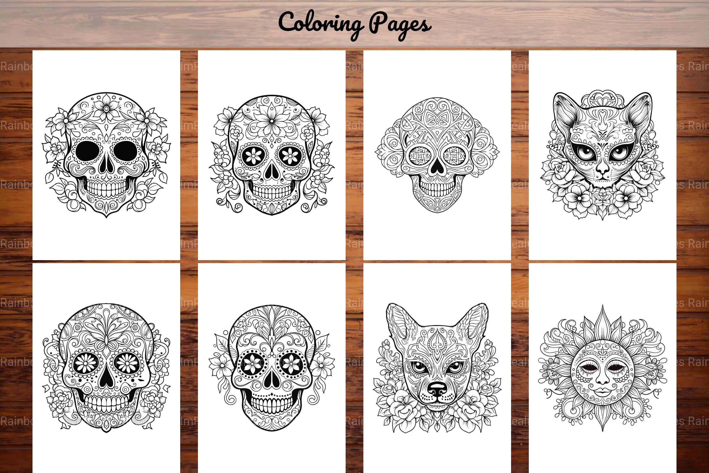 Sugar Skull Coloring Pages - CraftNest - Digital Crafting and Art