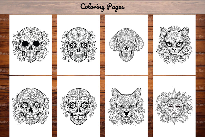 Sugar Skull Coloring Pages - CraftNest - Digital Crafting and Art