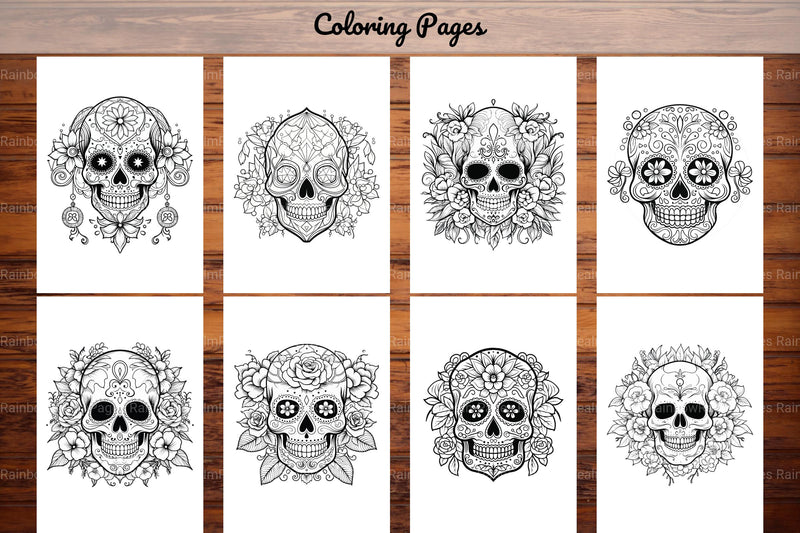 Sugar Skull Coloring Pages - CraftNest - Digital Crafting and Art