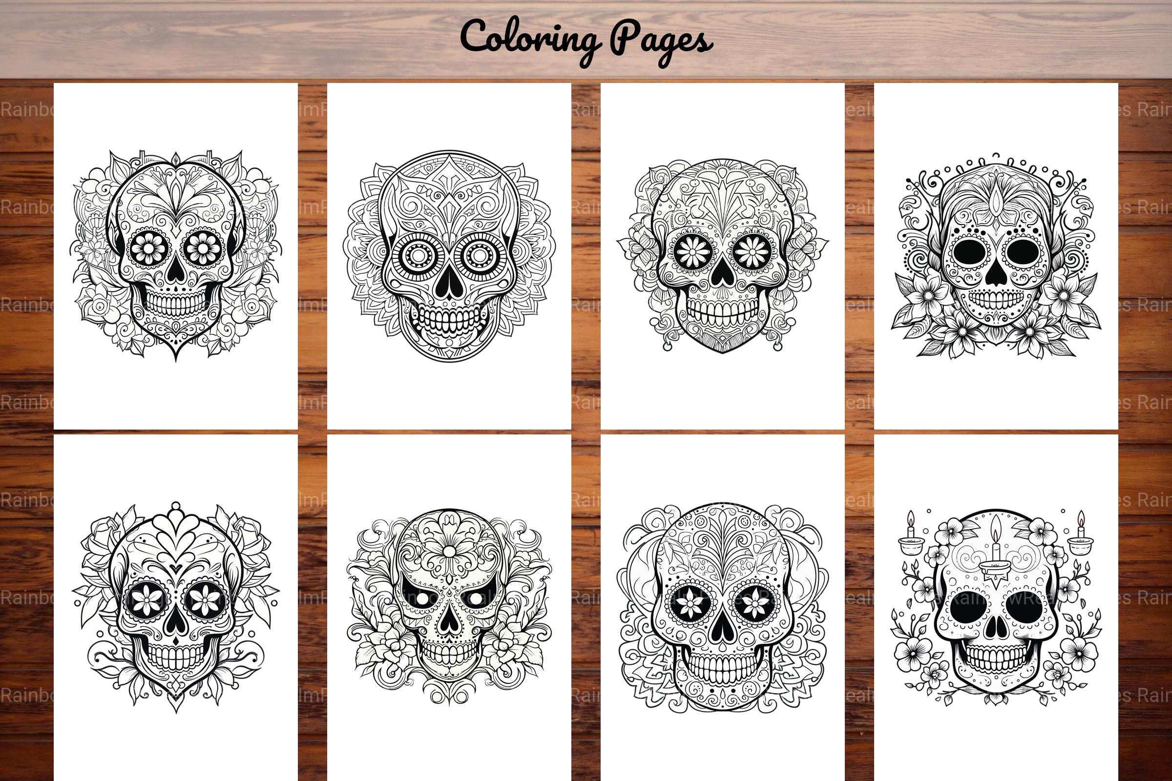 Sugar Skull Coloring Pages - CraftNest - Digital Crafting and Art
