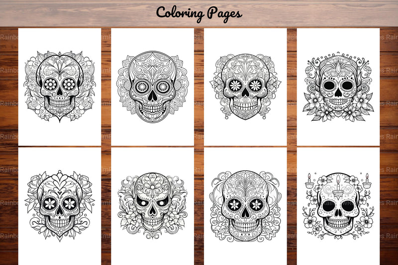 Sugar Skull Coloring Pages - CraftNest - Digital Crafting and Art