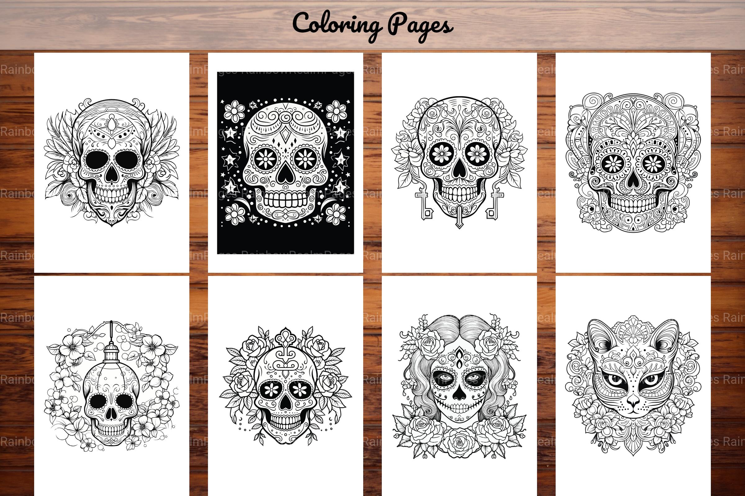 Sugar Skull Coloring Pages - CraftNest - Digital Crafting and Art